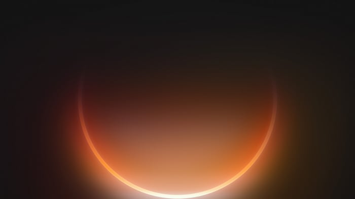Orange Neon Half Circle Abstract Light