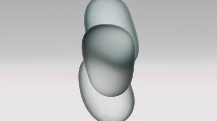 Frosted glass sculpture with smooth, rounded shapes