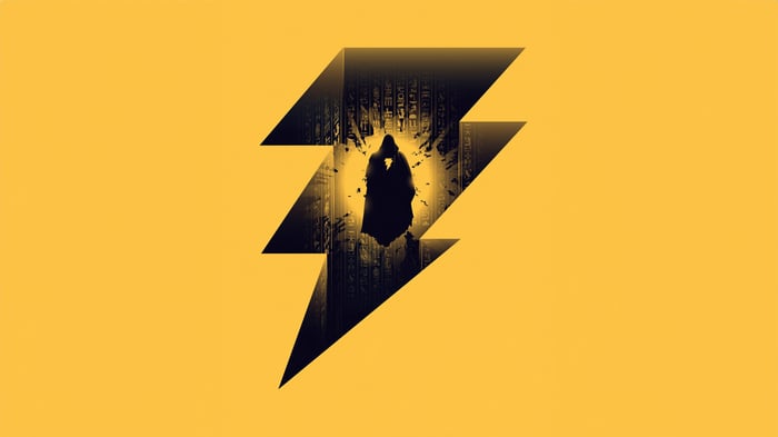 Black Adam Lightning Bolt Silhouette