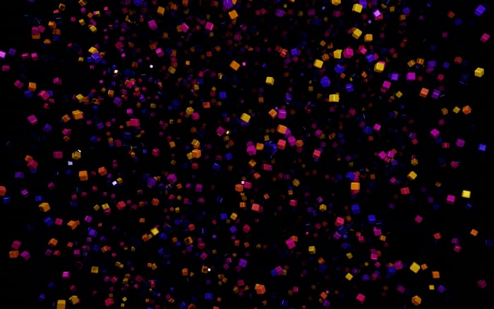 Multicolor cubes abstract background
