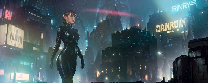 Ana De Armas in a Sci-Fi City