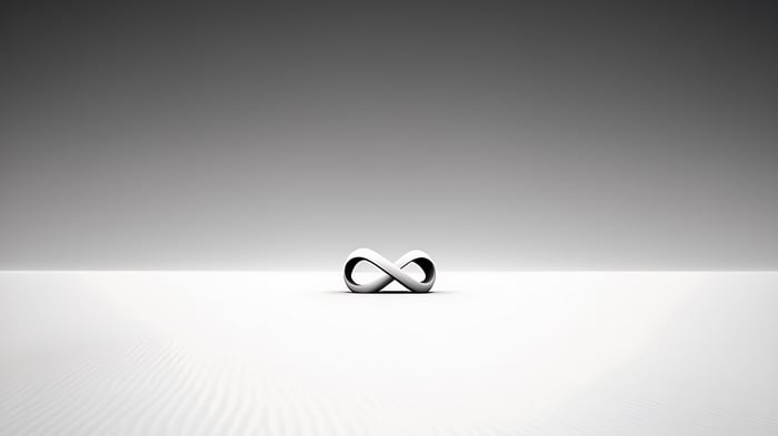 Minimalist Infinity Symbol on White Surface