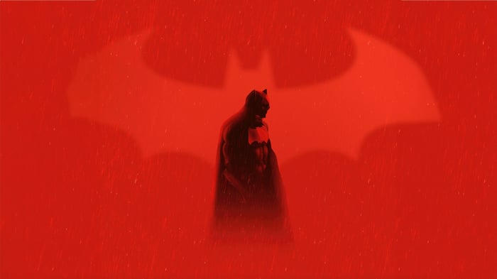 Batman Silhouette with Bat Symbol
