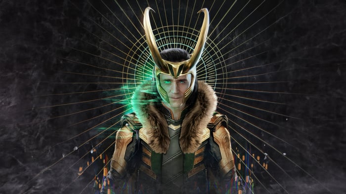 Loki with Golden Horns and Green Energy