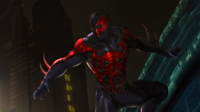 Spider-Man 2099 in a dark city