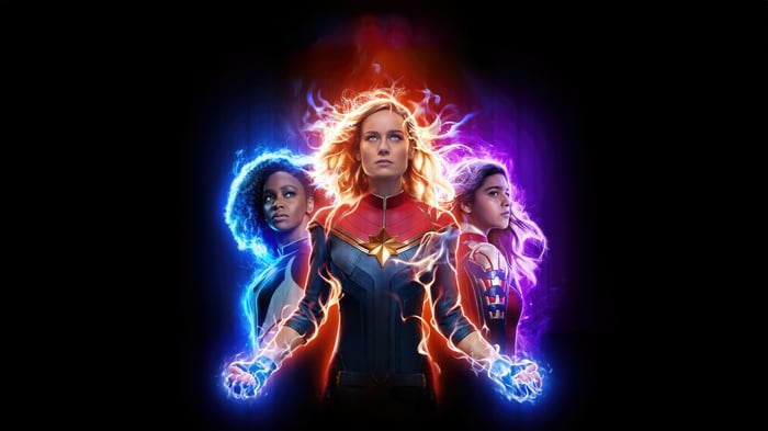 The Marvels with Captain Marvel, Monica Rambeau, and Ms. Marvel