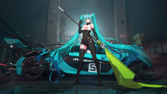 Hatsune Miku with McLaren GTR
