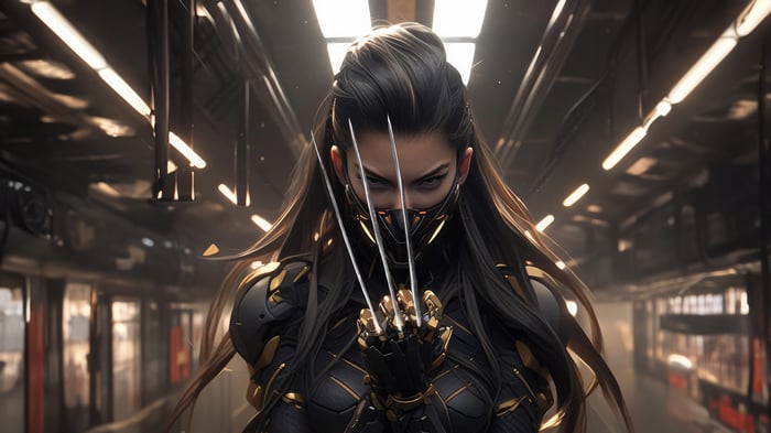 Lady Deathstrike with adamantium claws