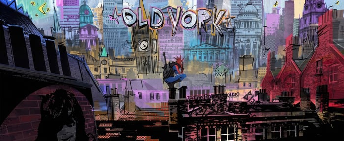 Spidey Punk in Old York Cityscape