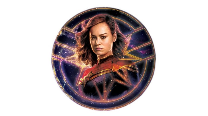 Captain Marvel Brie Larson in a Starry Circle
