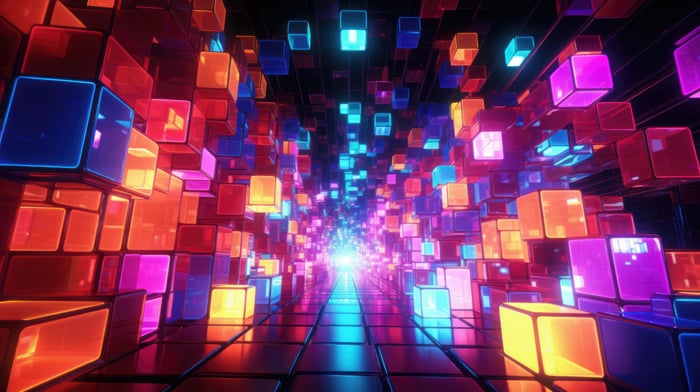 Futuristic Style Cubes Abstract