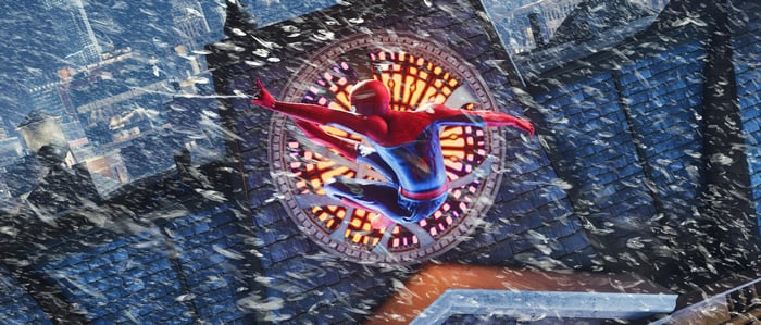 Spider-Man in front of Sanctum Sanctorum