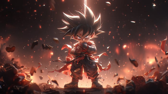 Goku Unleashed in a Fiery Battle