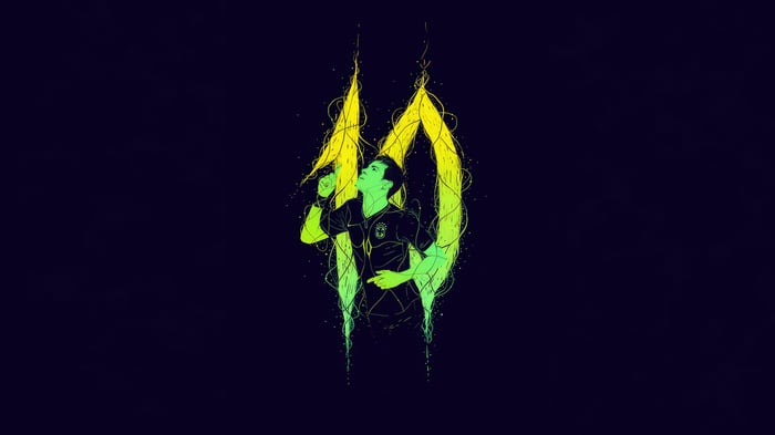 Neymar Jr. illustration with number 10