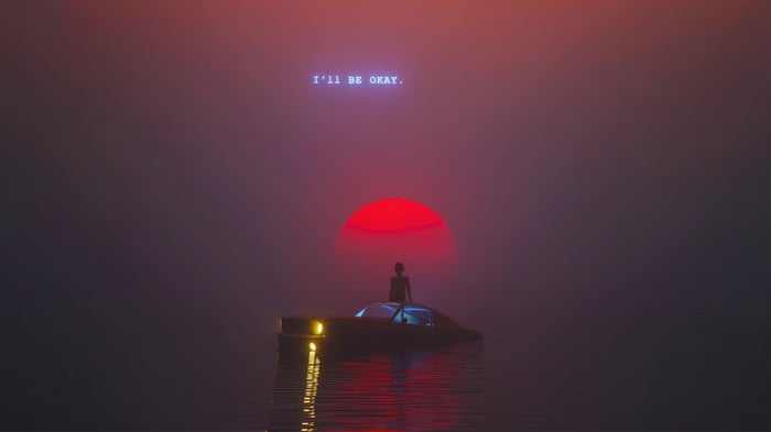 I'll Be Okay. Text Over Sunset