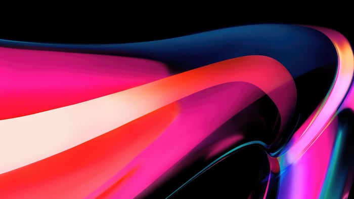 Abstract Flowing Shapes with Pink and Blue Hues