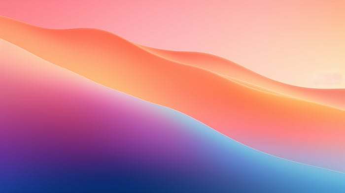 Abstract gradient waves of pink, orange, and blue