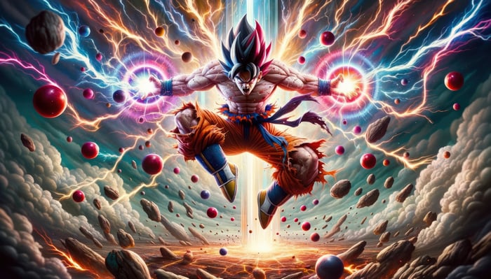 Goku Super Saiyan God in Dragon Ball