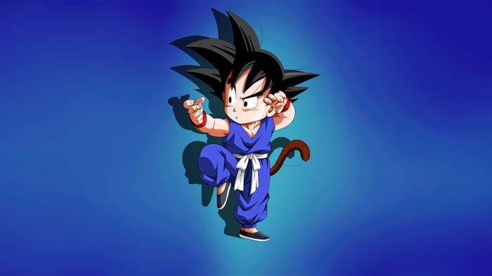 Young Goku in blue gi from Dragon Ball