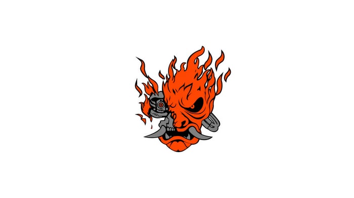Cyberpunk 2077 Samurai Mask with Flames