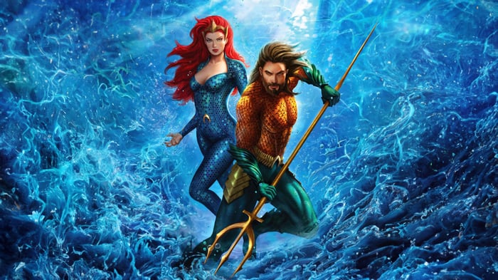 Aquaman and Mera in the ocean