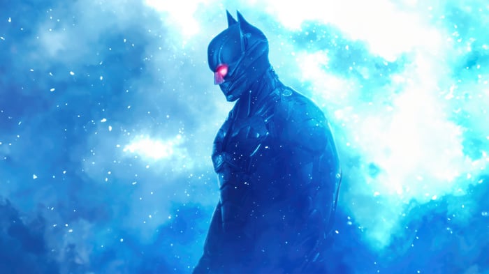 The Batman in Blue and White