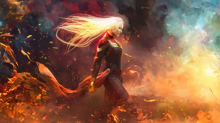 Captain Marvel in The Marvels Art