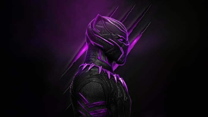 Black Panther with Purple Energy Claws