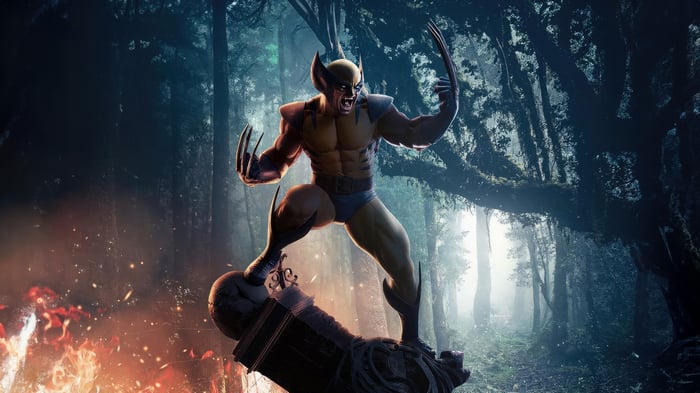 Wolverine with Razor Sharp Claws in a Forest