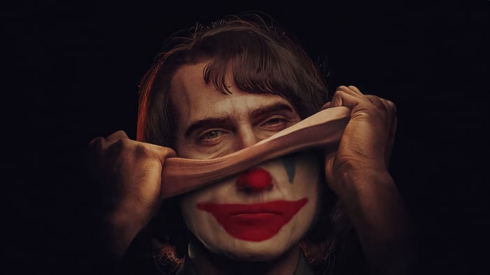 Joker's Face Being Pulled Off
