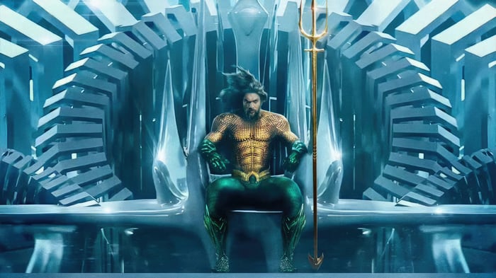 Aquaman on the Throne with Trident