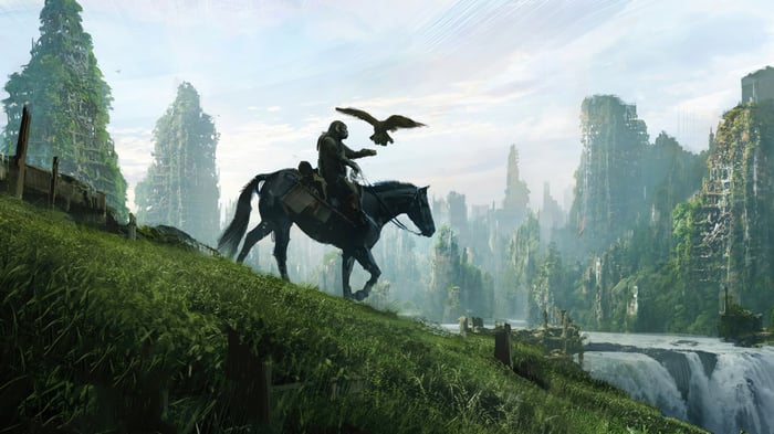 Kingdom of the Planet of the Apes: Ape on horseback with eagle