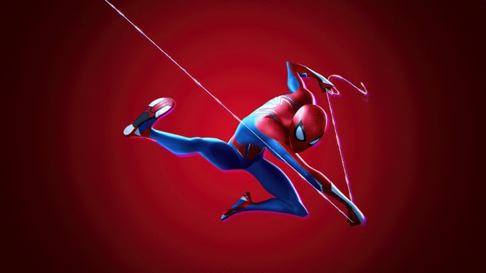 Spider-Man Swinging on Web