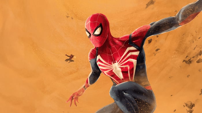 Spider-Man Fan Art in a Desert Landscape