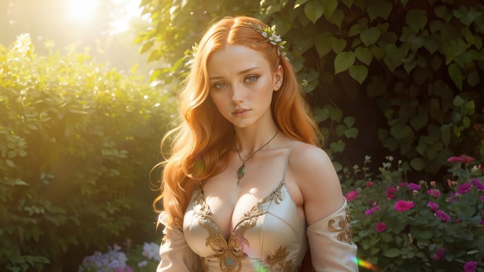 Sansa Stark in a Dreamy Fantasy Garden