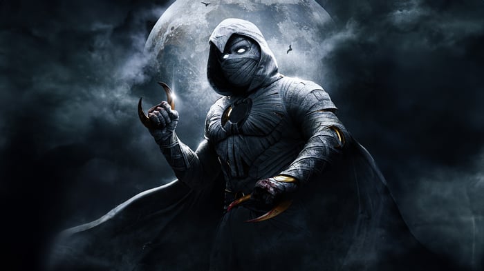 Moon Knight in front of the Moon