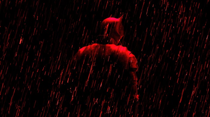 The Batman in Red Alert Rain