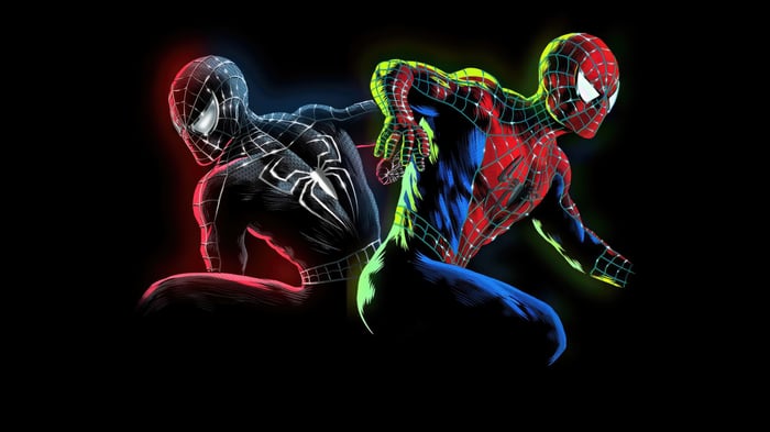Spider-Man in Black and Red Suits