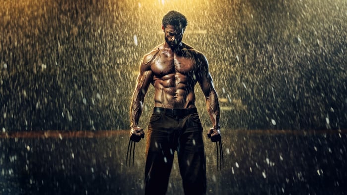Wolverine with Adamantium Claws in Rain