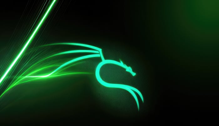 Kali Linux Dragon Logo Green Neon Abstract