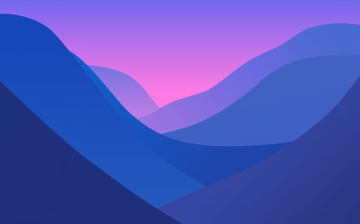 Abstract blue and purple mountain landscape at noon