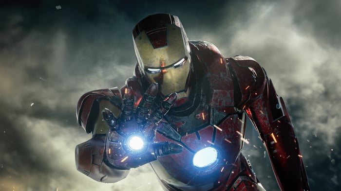 Iron Man with repulsor rays active