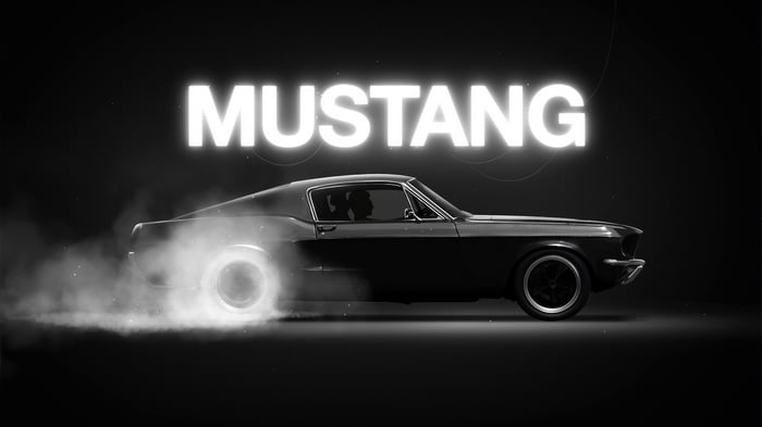 Mustang Drifting with Smoke