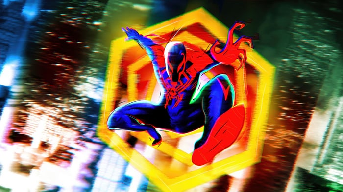 Spider-Man 2099 in a Hexagonal Frame