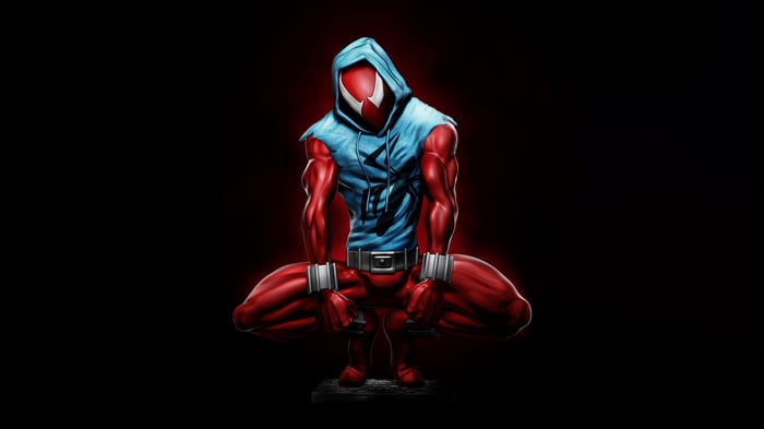 Scarlet Spider Man Crouching