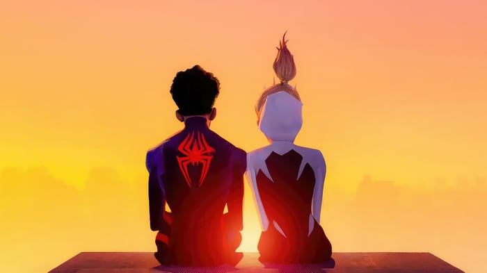 Miles Morales and Gwen Stacy at Sunset