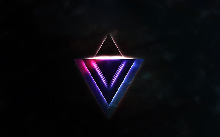 Dark Triangle with Neon Glow