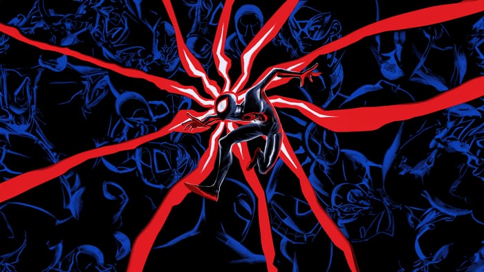 Miles Morales in Spider-Verse with Red Energy