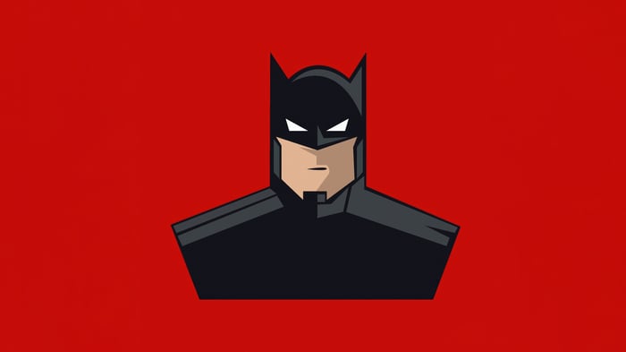 Batman Artwork on Red Background