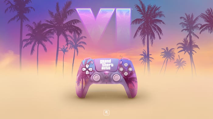 Grand Theft Auto VI Custom PS5 Controller with Palm Trees